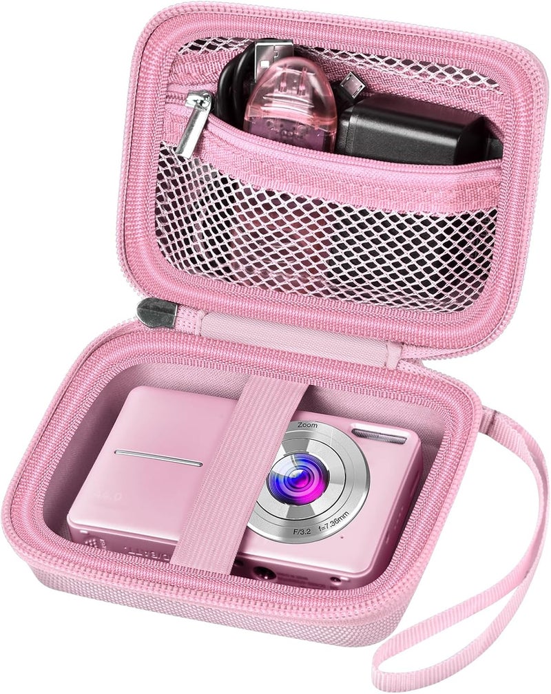 ALKOO Digital Camera Case Compatible with VAHOIALD FHD 1080P/ for CAMKORY Digital Point and Shoot/for KODAK PIXPRO FZ45-BK 16MP Vlogging/for IWEUKJLO/for Nsoela, Holder for SD Card More- Pink (Box Only) - Image 1